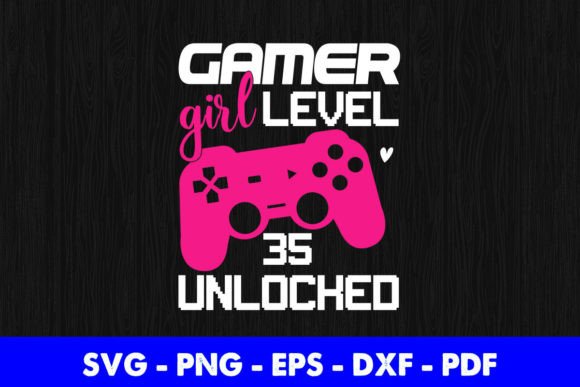 35th Birthday Gift Gamer Girl Level 35 Graphics