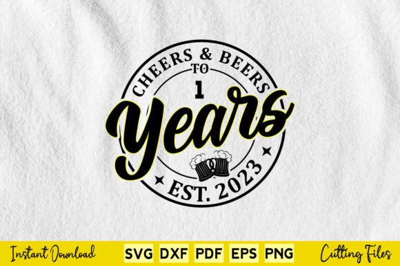 Cheers Beers to 1 Year Birthday Graphics
