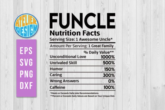 Funcle Nutrition Facts Svg