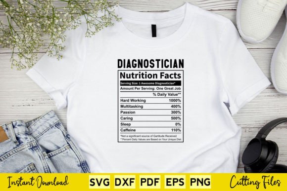 Funny Diagnostician Nutrition Facts Svg Graphics for Crafts