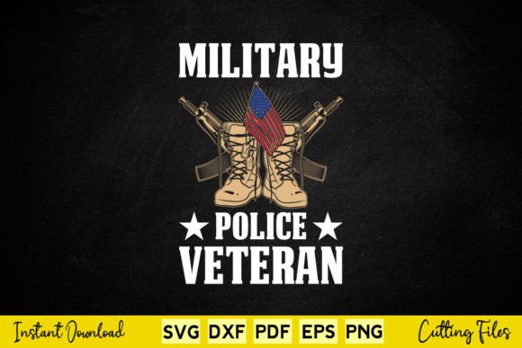 Military Police Veteran American Flag Graphics for Crafts