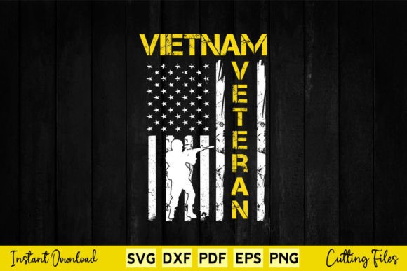 Vietnam Veteran Yellow American Flag Graphics