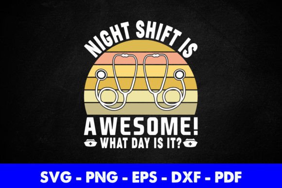 Vintage Nurse Night Shift Graphics for Crafts
